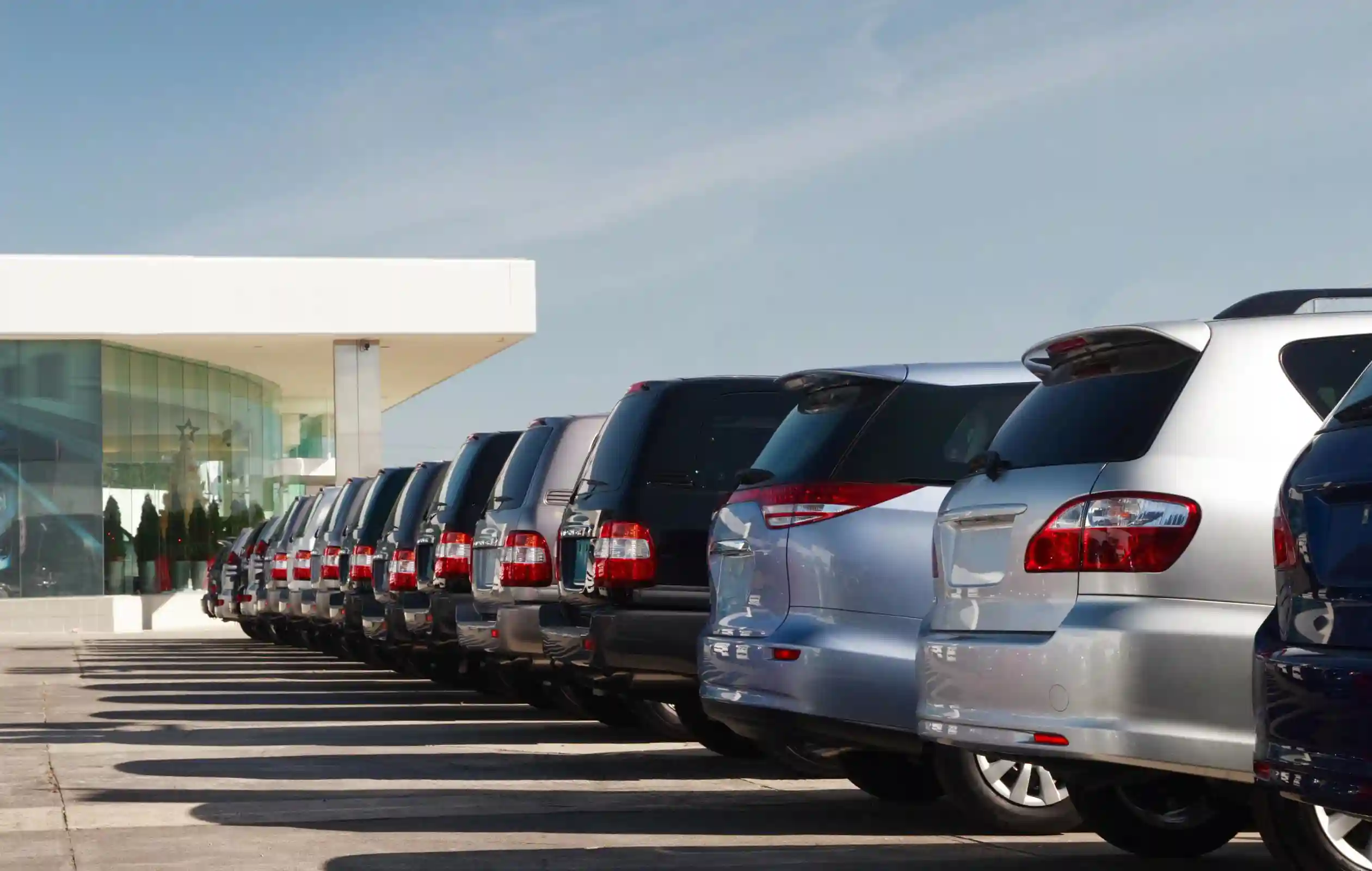 cars on a dealer lot