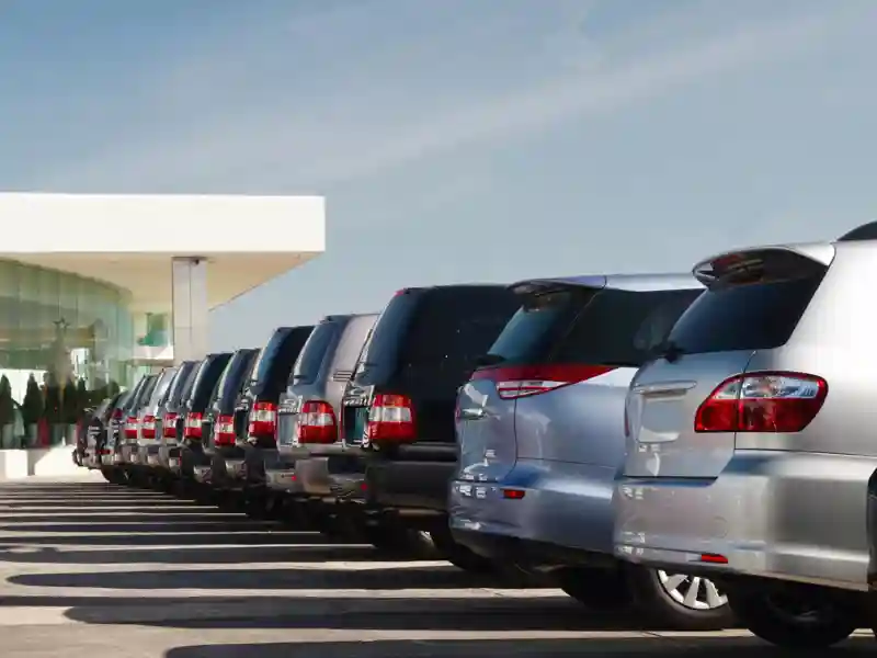 cars on a dealer lot