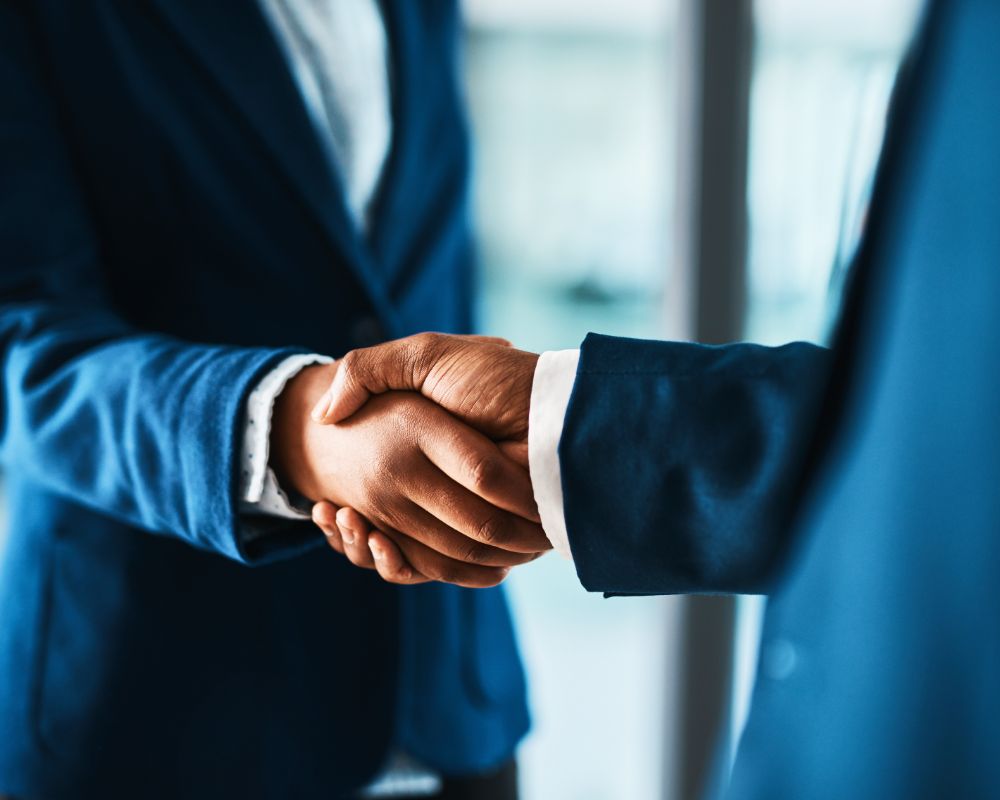 Close up of handshake