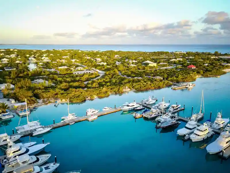 Marina with boats on a sunny day.