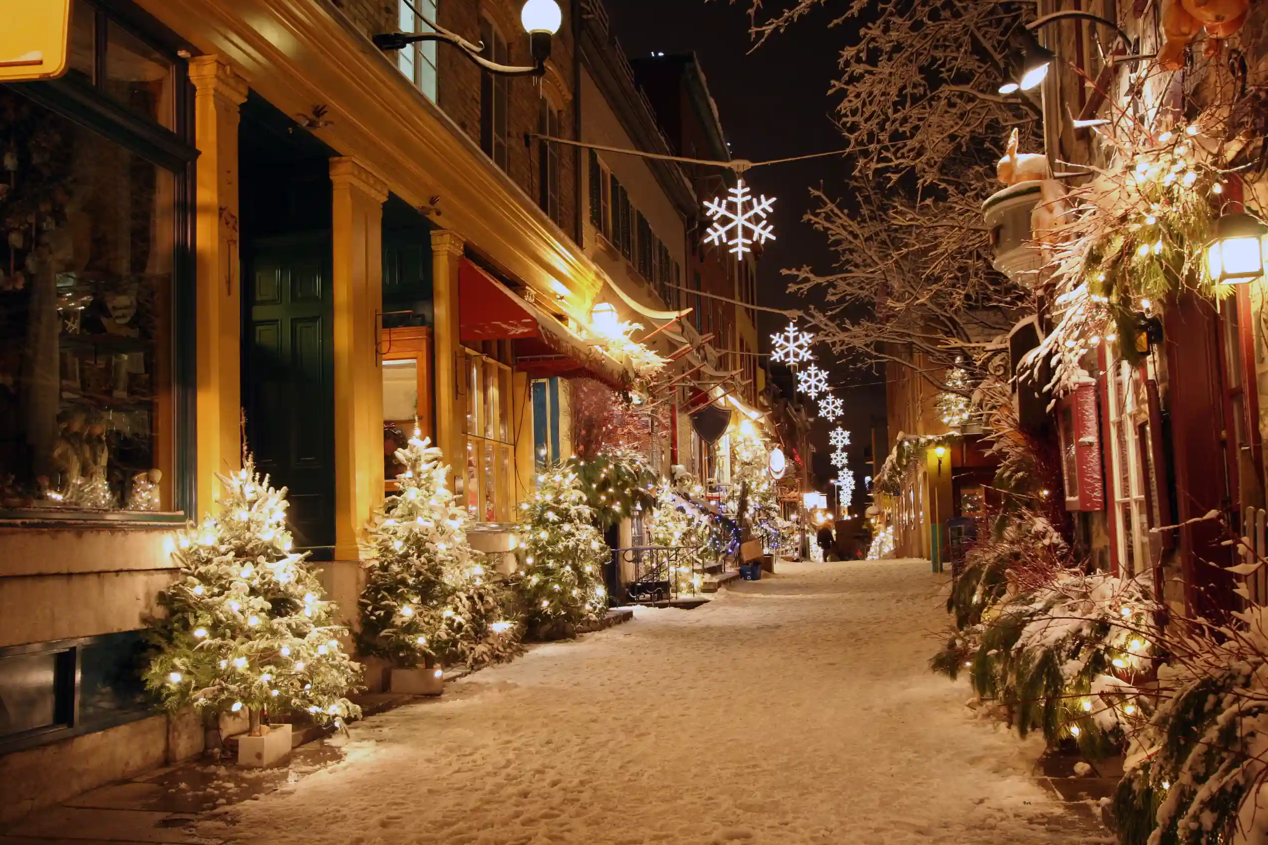 Main street during holidays.