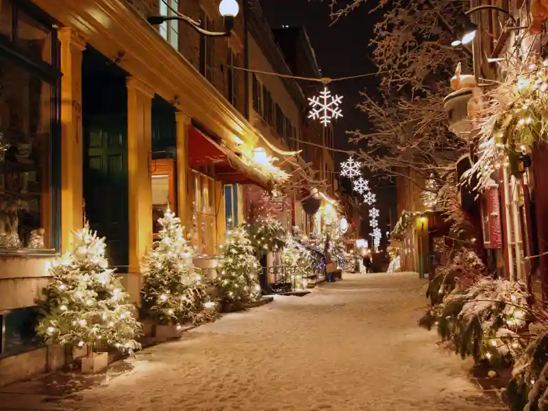 Main street during holidays.